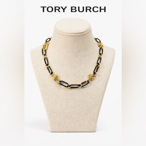 Tory Burch Roxanne Chain
Necklace - Black& 18k Gold plated